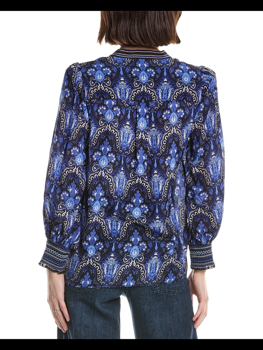 Alice + Olivia Women's Sheila Long Sleeve Silk Top - Picture 2 of 5